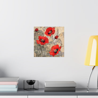 Pretty Poppy Fine Art Print - Floral Matte Vertical Poster – Artwork for Home Décor