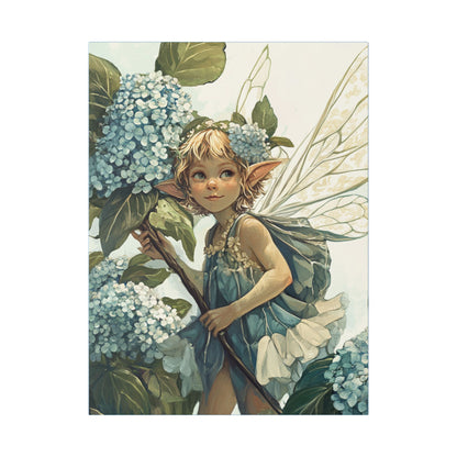 Blue Hydrangea - Flowers & Fairies Collection - Fine Art Print on Canvas