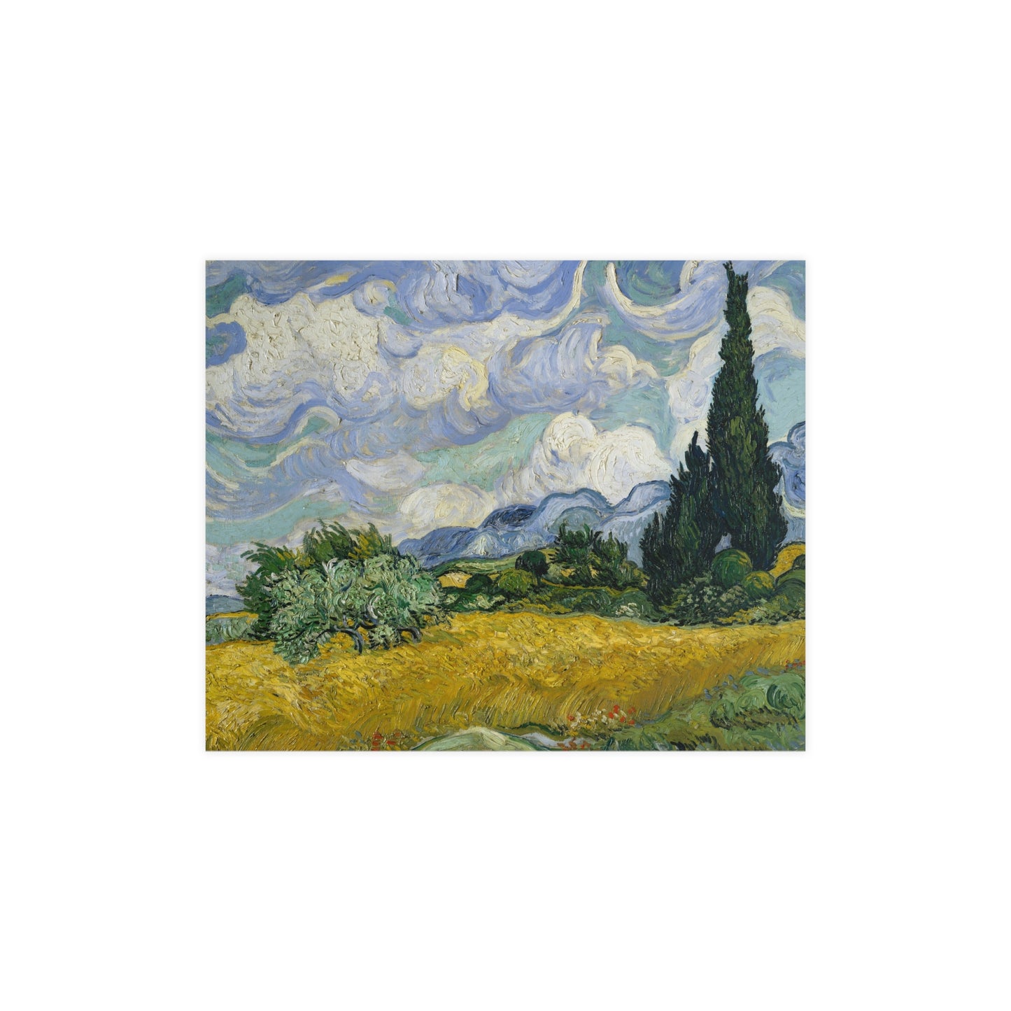 Van Gogh - Wheat Field with Cypresses - Museum Collection - Fine Art Poster