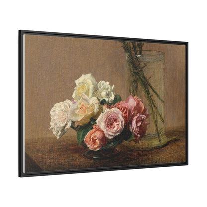 Henri Fantin-Latour : Roses and Lilies (1888) - Giclee Fine Art Print - Museum Collection Framed Canvas Print
