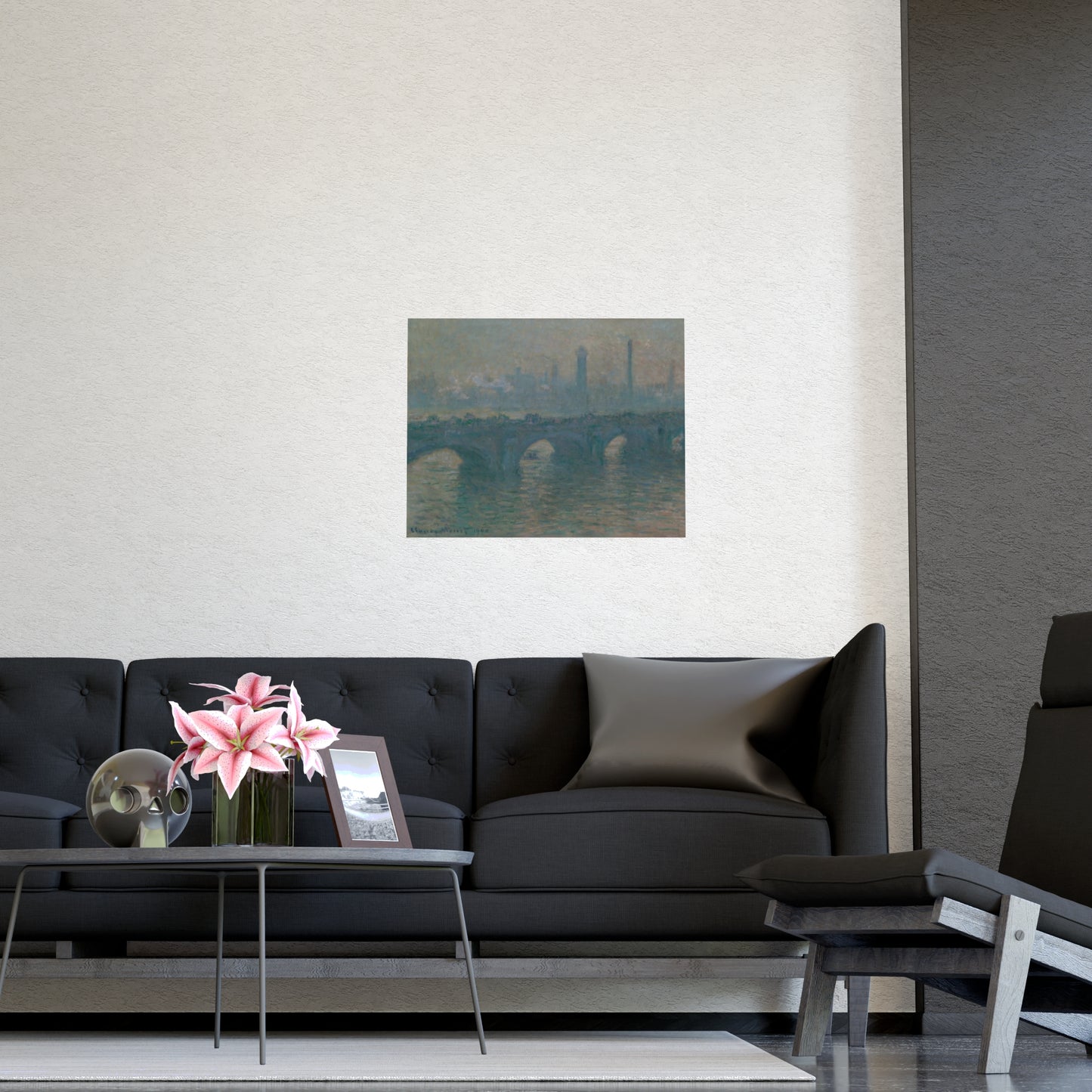 Waterloo Bridge Gray Weather - Monet Fine Art Poster