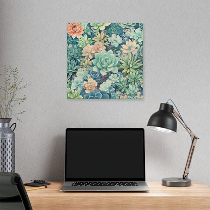 Succulents in Pastel - Secret Garden Collection - Fine Art Print on Canvas