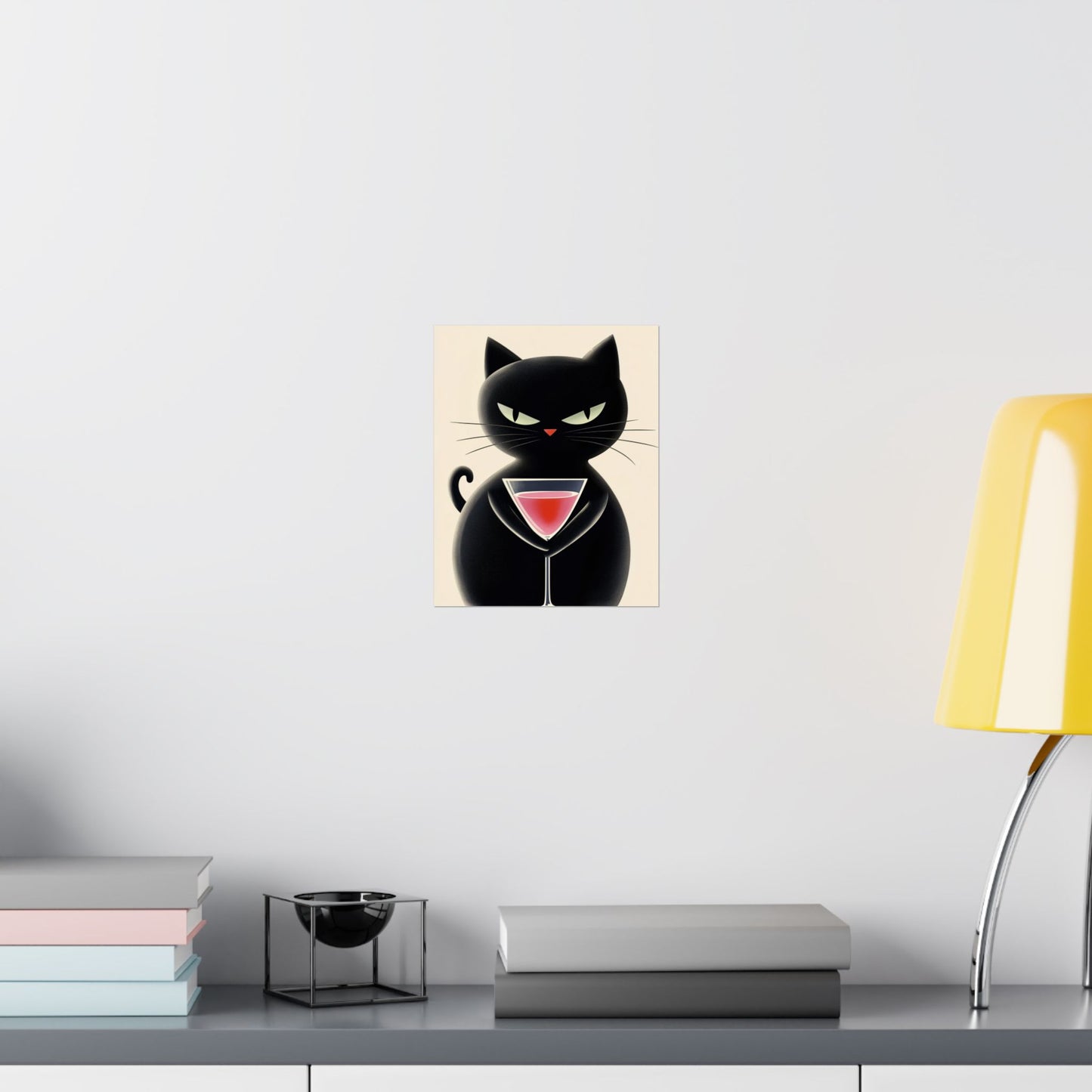 Yes, I'm Judging You - Cat Café Series - Black Cat Poster - Stylish Wall Art for Cat Lovers
