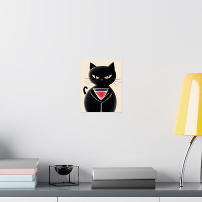 Yes, I'm Judging You - Cat Café Series - Black Cat Poster - Stylish Wall Art for Cat Lovers