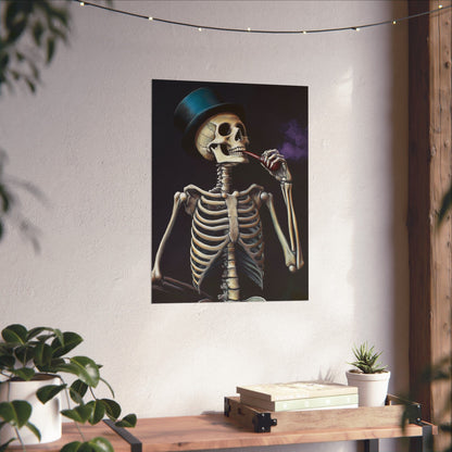 Dapper Skeleton Portrait Poster - Gothic Posters - Vertical Poster - Perfect for Halloween Party Décor