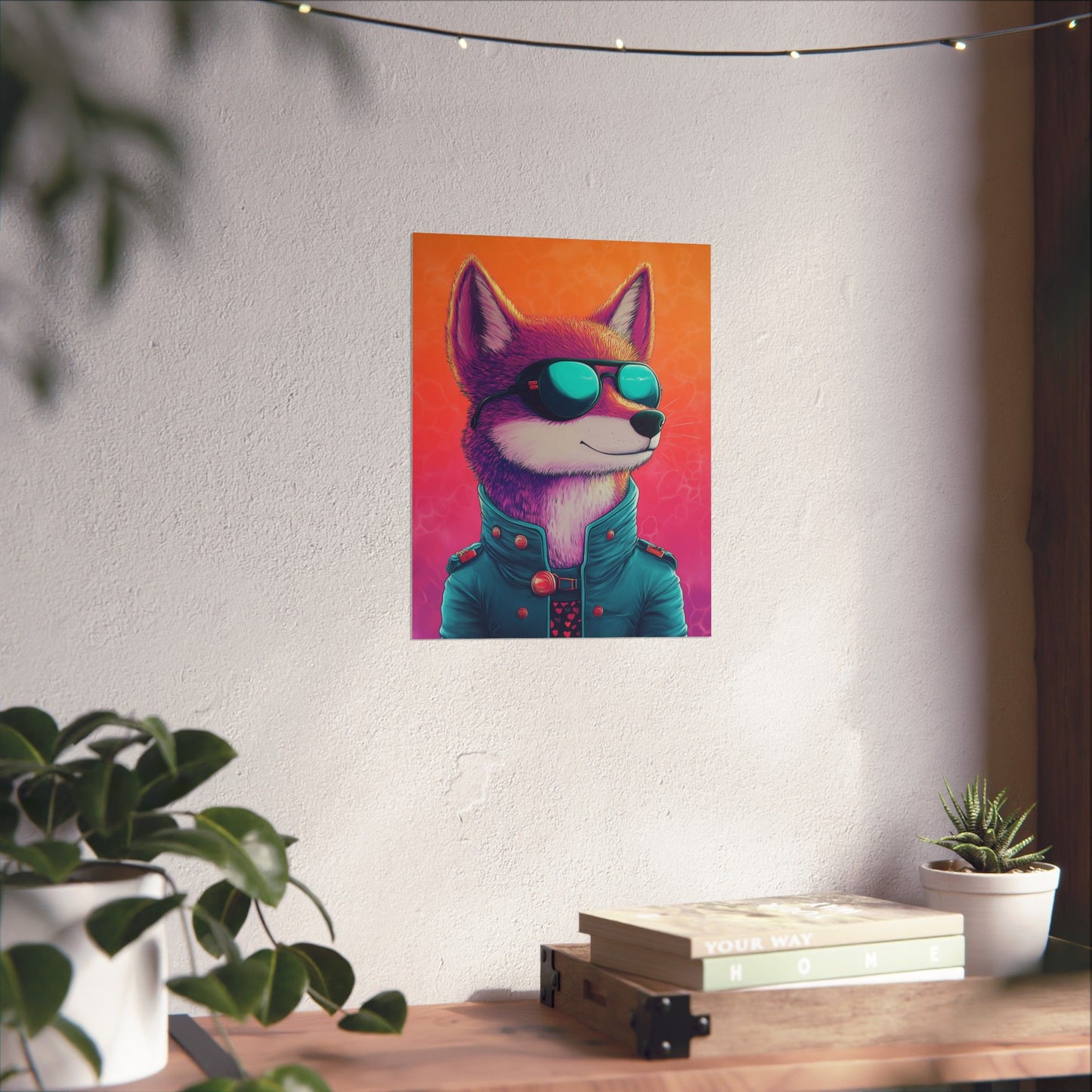 Fetching Fox - Whimsical Animals Art Poster Series - Trendy Wall Art - Vibrant Art Prints - Funny Animal Portrait Style Posters