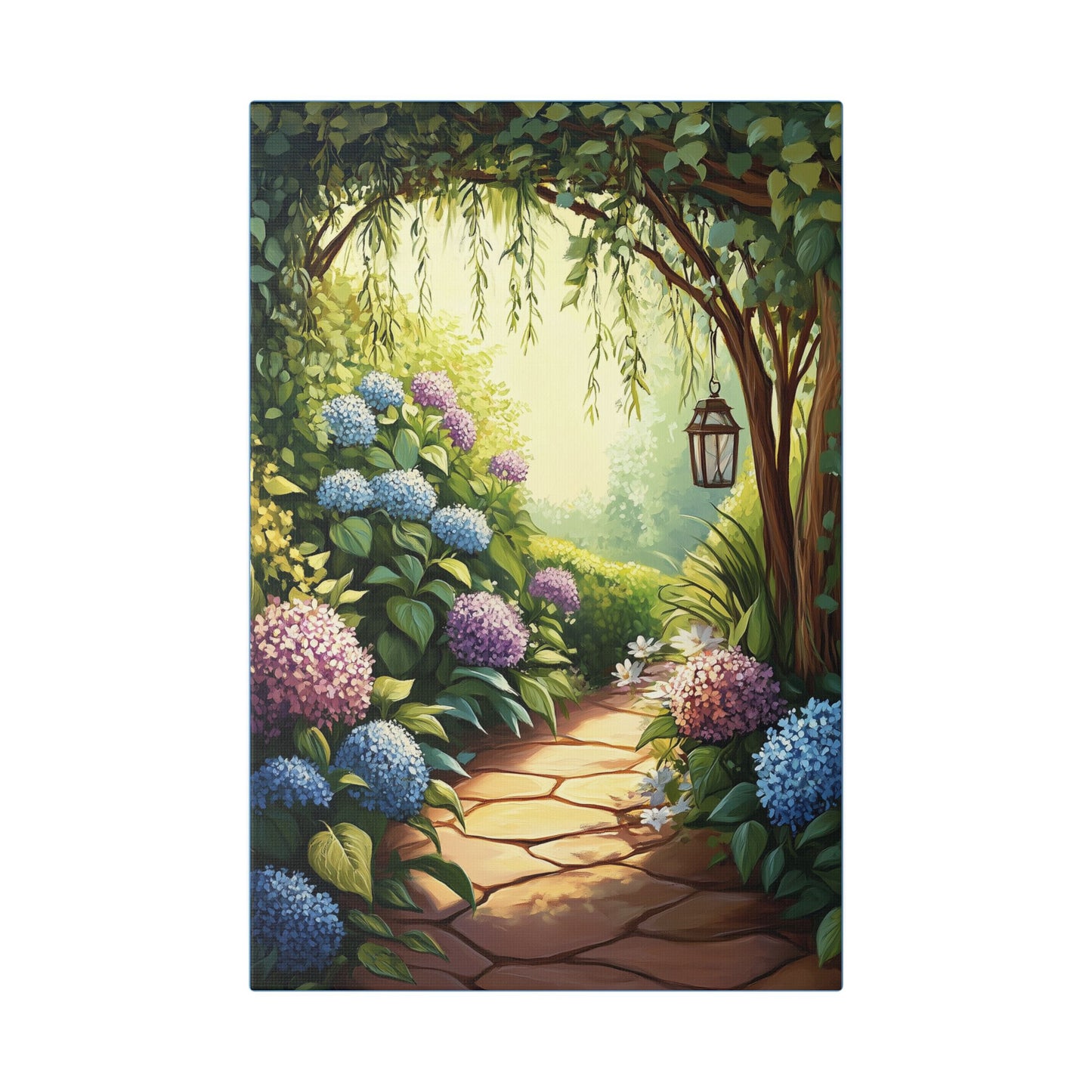 Hydrangea Courtyard - Secret Garden Series - Fine Art Print on Canvas