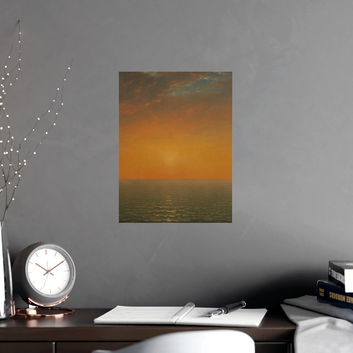 John Frederick Kensett : Sunset on the Sea (1872) - Museum Collection - Fine Art Print