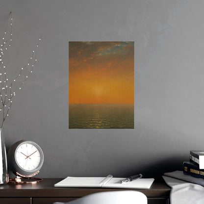 John Frederick Kensett : Sunset on the Sea (1872) - Museum Collection - Fine Art Print