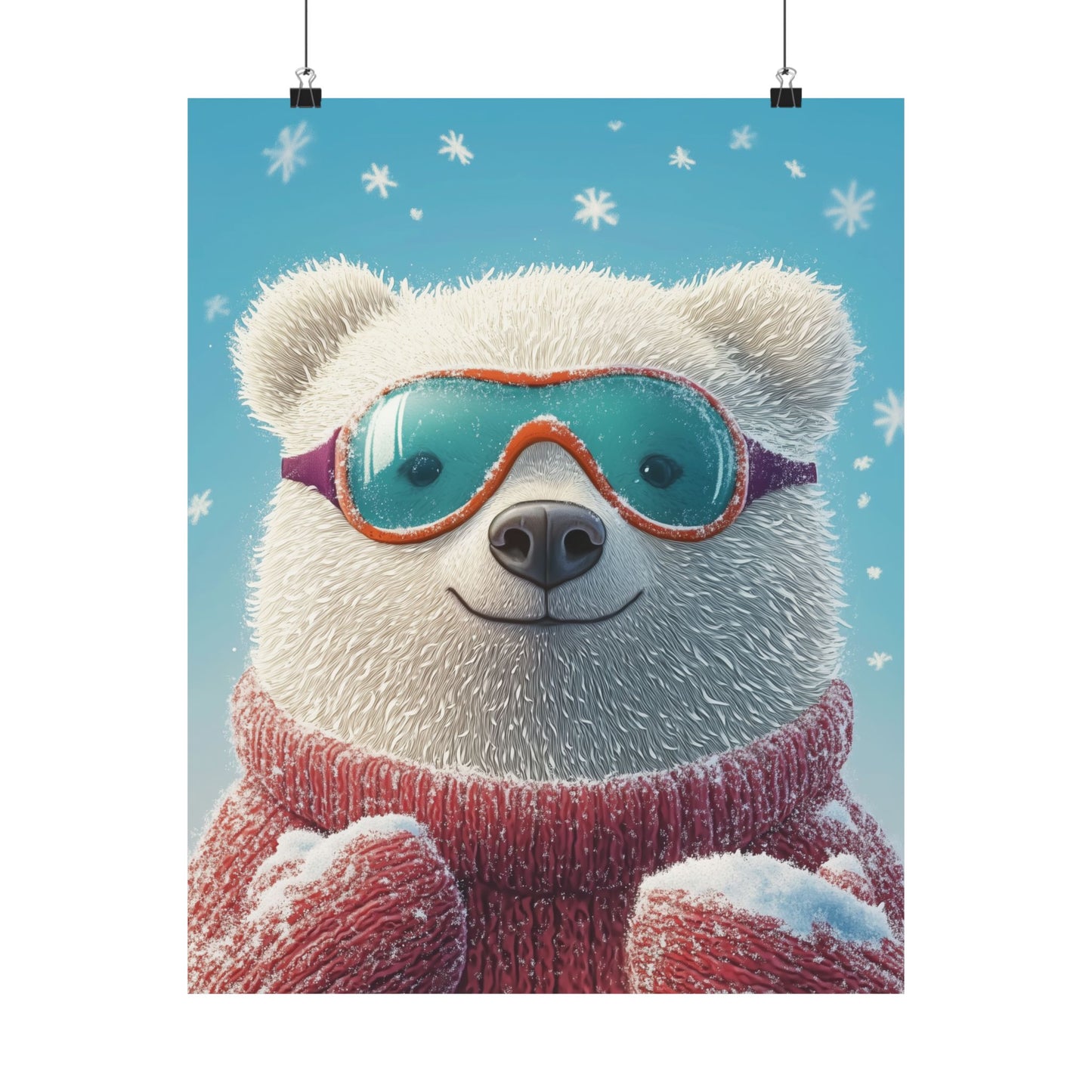 Chill Polar Bear Winter Poster - Cozy & Joyful -  Wall Art & Home Décor