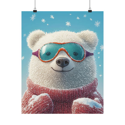 Chill Polar Bear Winter Poster - Cozy & Joyful -  Wall Art & Home Décor
