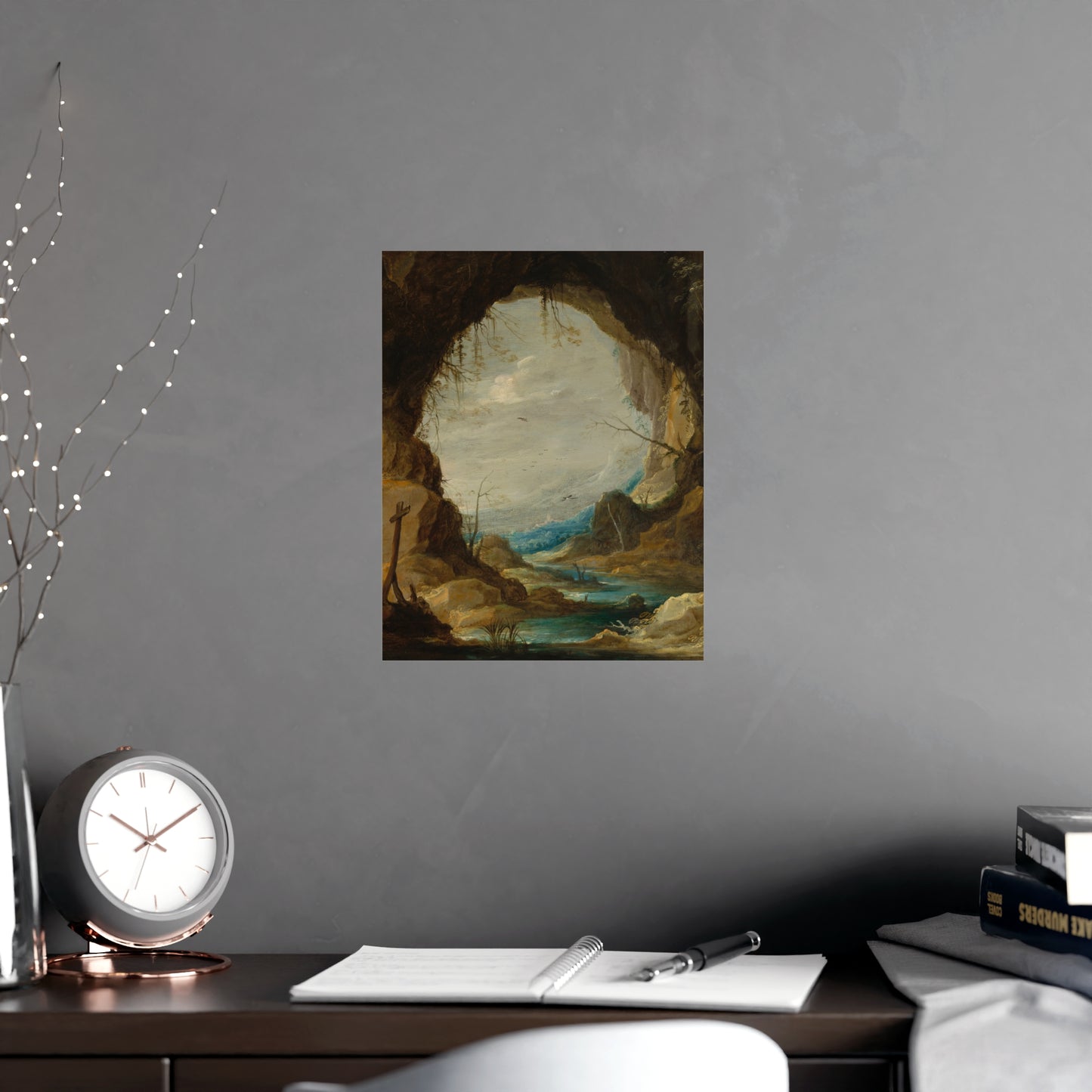 Vista from a Grotto - Romantic Cave Landscape Fine Art Poster