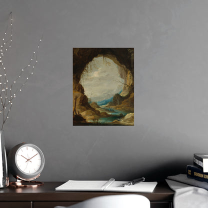Vista from a Grotto - Romantic Cave Landscape Fine Art Poster