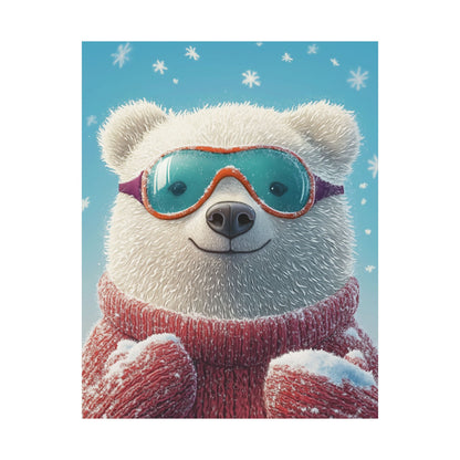 Chill Polar Bear Winter Poster - Cozy & Joyful -  Wall Art & Home Décor