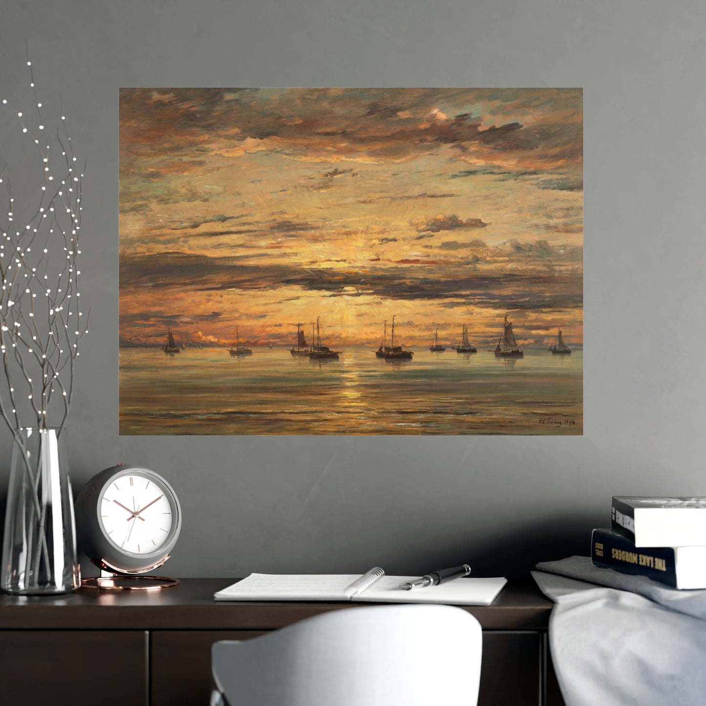 Sunset at Scheveningen - Dutch Maritime Fine Art Poster