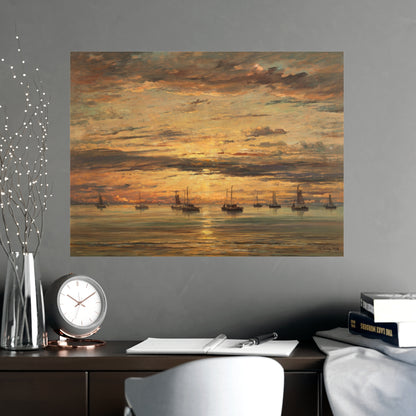 Sunset at Scheveningen - Dutch Maritime Fine Art Poster