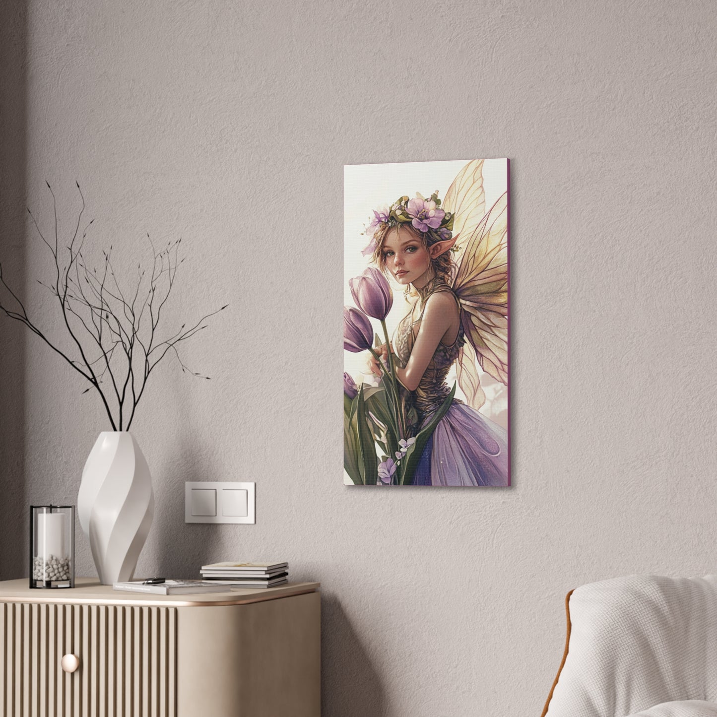 Tuesdays are for Tulips - Flowers & Fairies Collection - Fine Art Print on Canvas