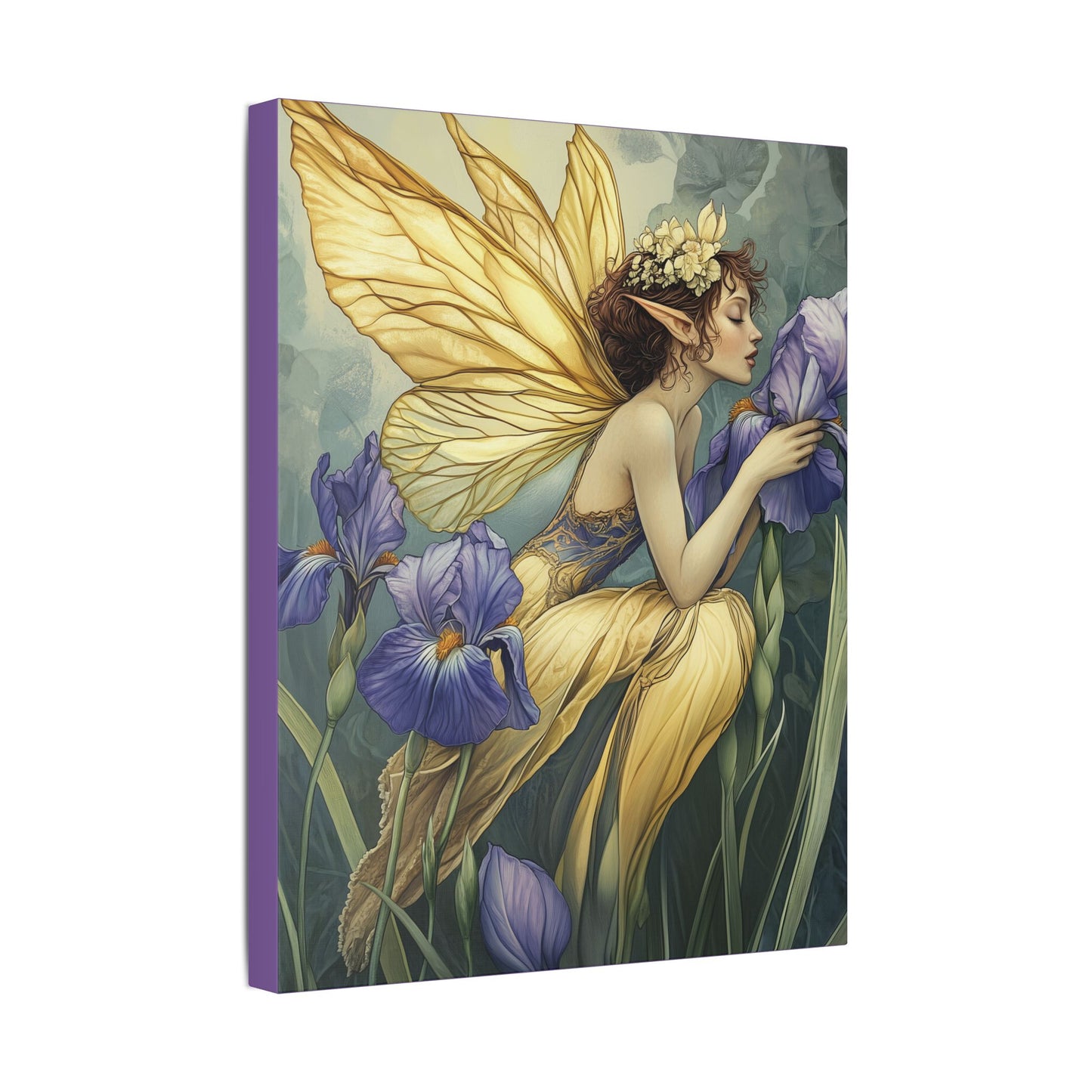 Iris You Were Here - Flowers & Fairies Collection - Fine Art Print on Canvas