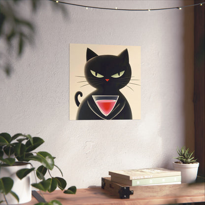 Yes, I'm Judging You - Cat Café Series - Black Cat Poster - Stylish Wall Art for Cat Lovers