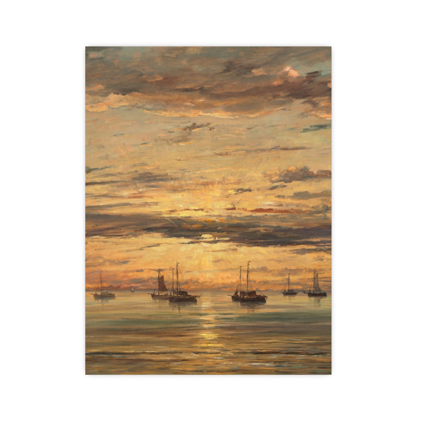 Sunset at Scheveningen - Dutch Maritime Fine Art Poster