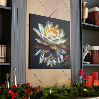 Iridescent White Lotus Floating on Water - Fine Art Print - Canvas Gallery Wraps