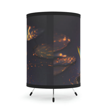 Mystic Lotus - Minimalist Tripod Lamp - Custom Print