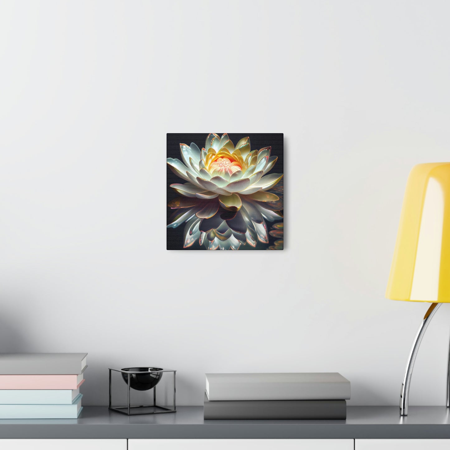 Iridescent White Lotus Floating on Water - Fine Art Print - Canvas Gallery Wraps