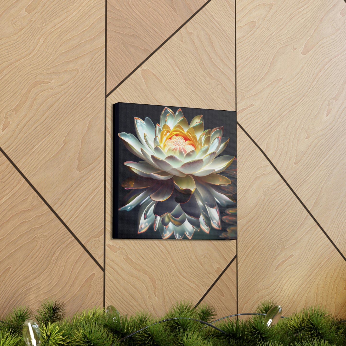 Iridescent White Lotus Floating on Water - Fine Art Print - Canvas Gallery Wraps
