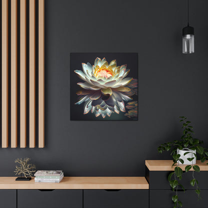 Iridescent White Lotus Floating on Water - Fine Art Print - Canvas Gallery Wraps