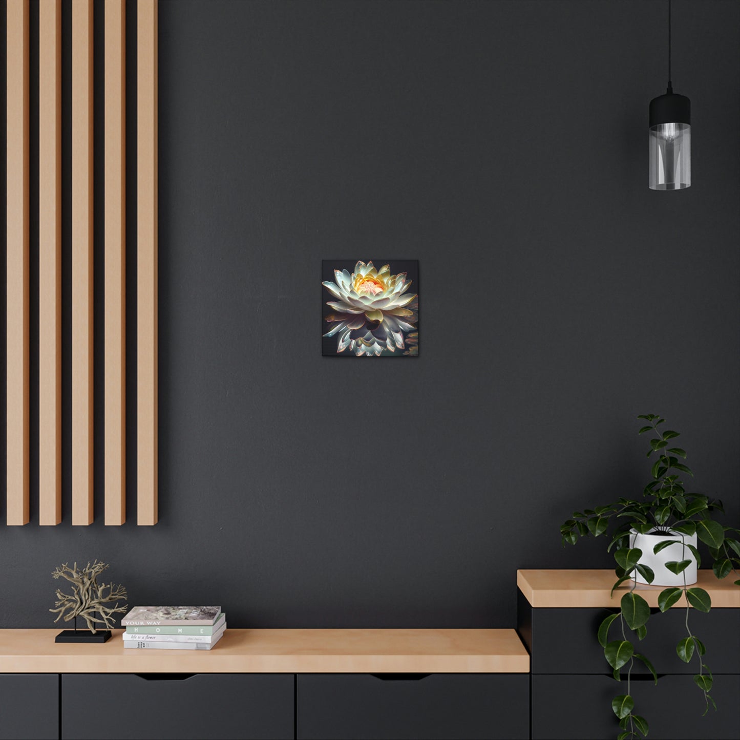 Iridescent White Lotus Floating on Water - Fine Art Print - Canvas Gallery Wraps