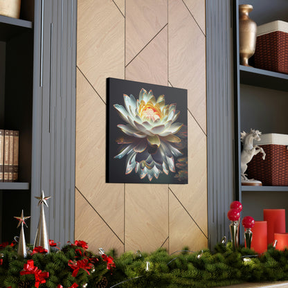 Iridescent White Lotus Floating on Water - Fine Art Print - Canvas Gallery Wraps