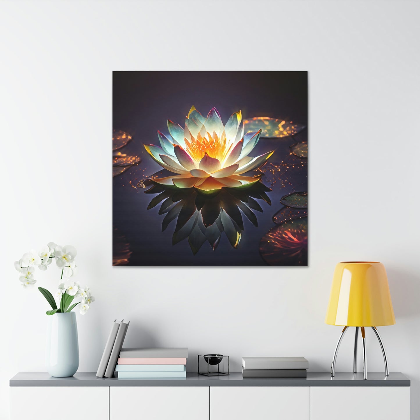 Mystic Lotus with Lily Pads - Fine Art Print - Canvas Gallery Wraps