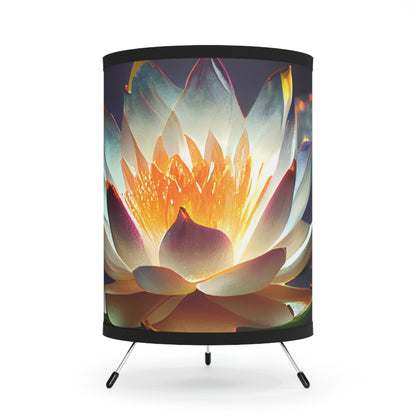 Mystic Lotus - Minimalist Tripod Lamp - Custom Print
