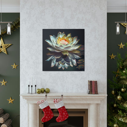 Iridescent White Lotus Floating on Water - Fine Art Print - Canvas Gallery Wraps