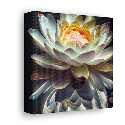 Iridescent White Lotus Floating on Water - Fine Art Print - Canvas Gallery Wraps