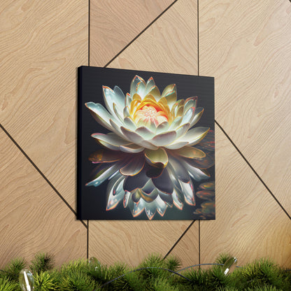 Iridescent White Lotus Floating on Water - Fine Art Print - Canvas Gallery Wraps
