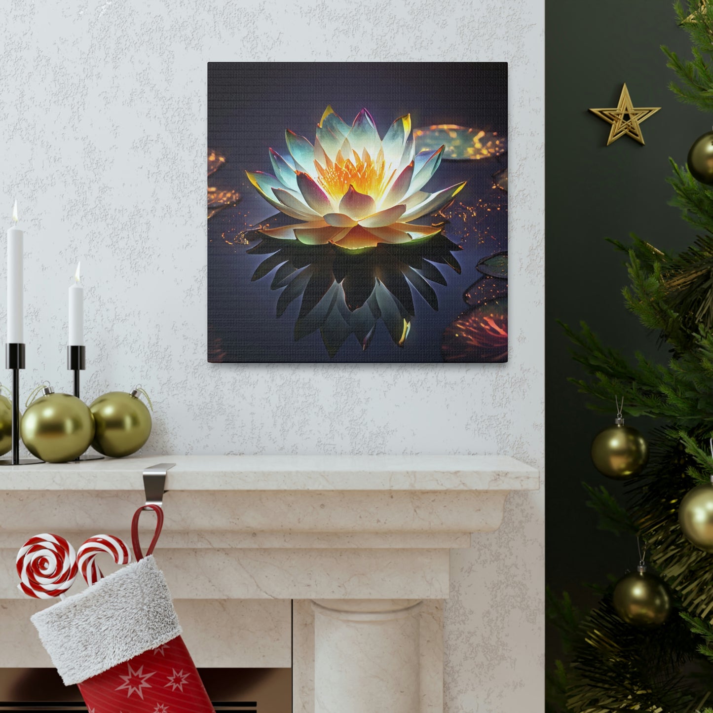 Mystic Lotus with Lily Pads - Fine Art Print - Canvas Gallery Wraps