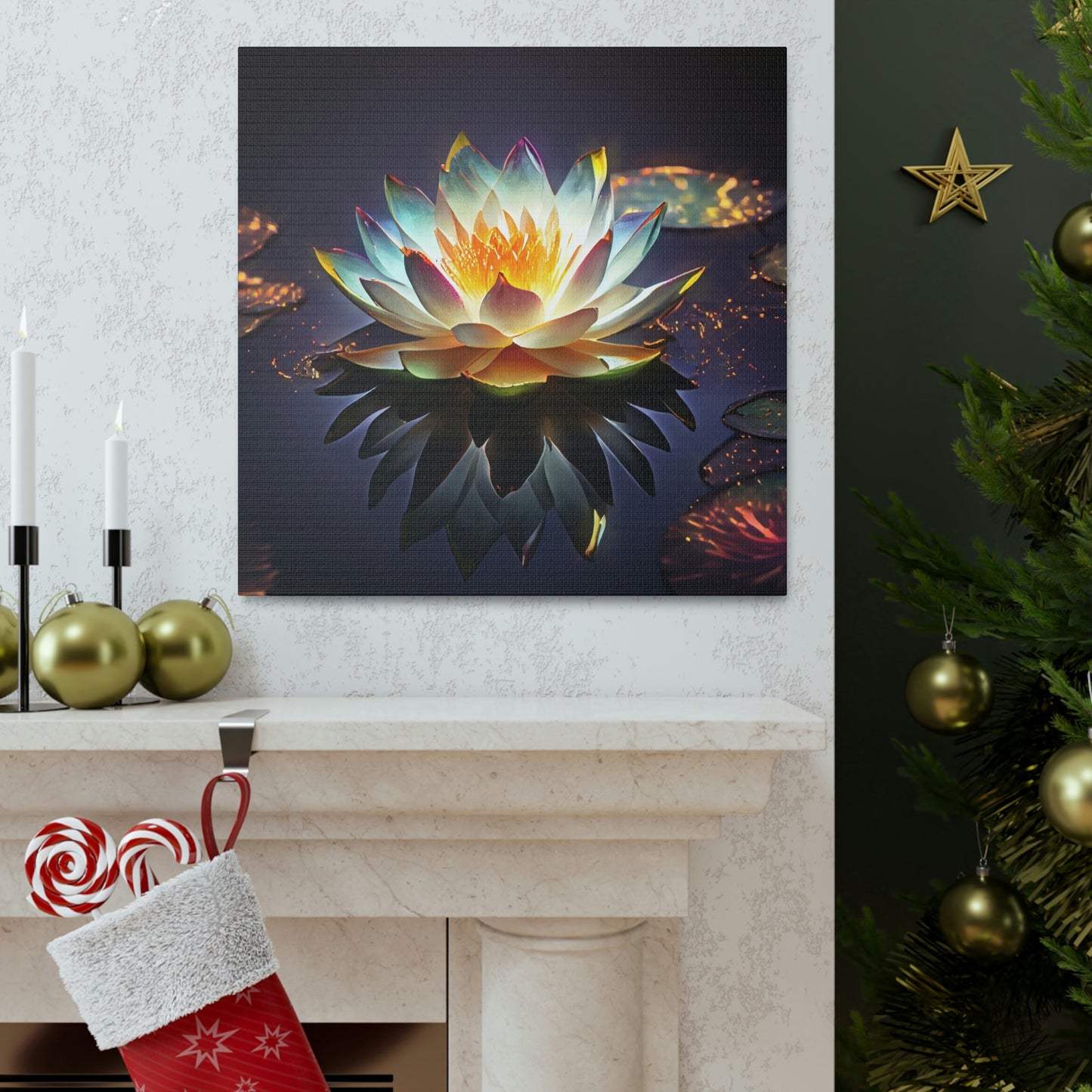 Mystic Lotus with Lily Pads - Fine Art Print - Canvas Gallery Wraps