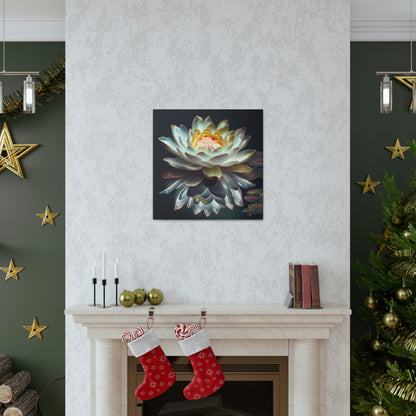 Iridescent White Lotus Floating on Water - Fine Art Print - Canvas Gallery Wraps