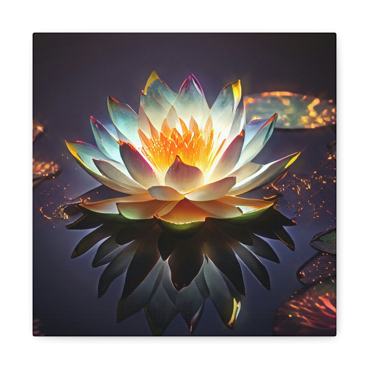 Mystic Lotus with Lily Pads - Fine Art Print - Canvas Gallery Wraps