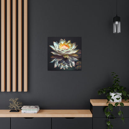 Iridescent White Lotus Floating on Water - Fine Art Print - Canvas Gallery Wraps