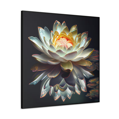 Iridescent White Lotus Floating on Water - Fine Art Print - Canvas Gallery Wraps