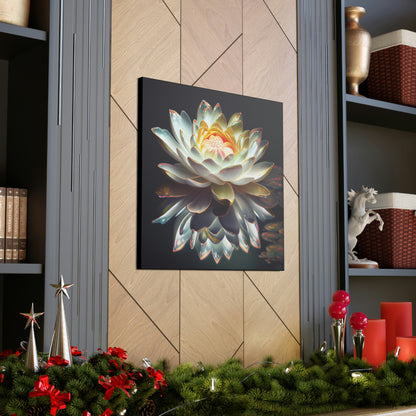 Iridescent White Lotus Floating on Water - Fine Art Print - Canvas Gallery Wraps
