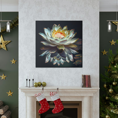 Iridescent White Lotus Floating on Water - Fine Art Print - Canvas Gallery Wraps