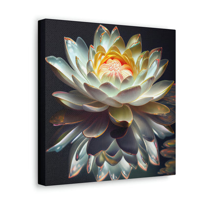 Iridescent White Lotus Floating on Water - Fine Art Print - Canvas Gallery Wraps