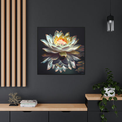 Iridescent White Lotus Floating on Water - Fine Art Print - Canvas Gallery Wraps