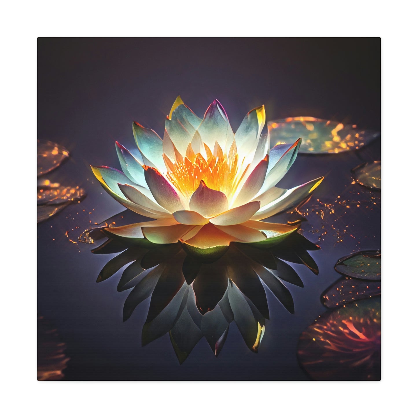 Mystic Lotus with Lily Pads - Fine Art Print - Canvas Gallery Wraps