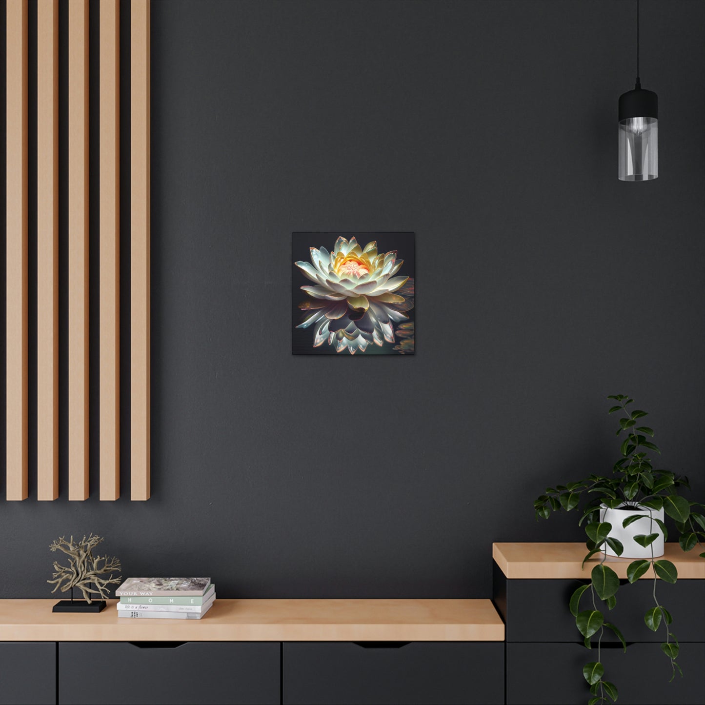 Iridescent White Lotus Floating on Water - Fine Art Print - Canvas Gallery Wraps