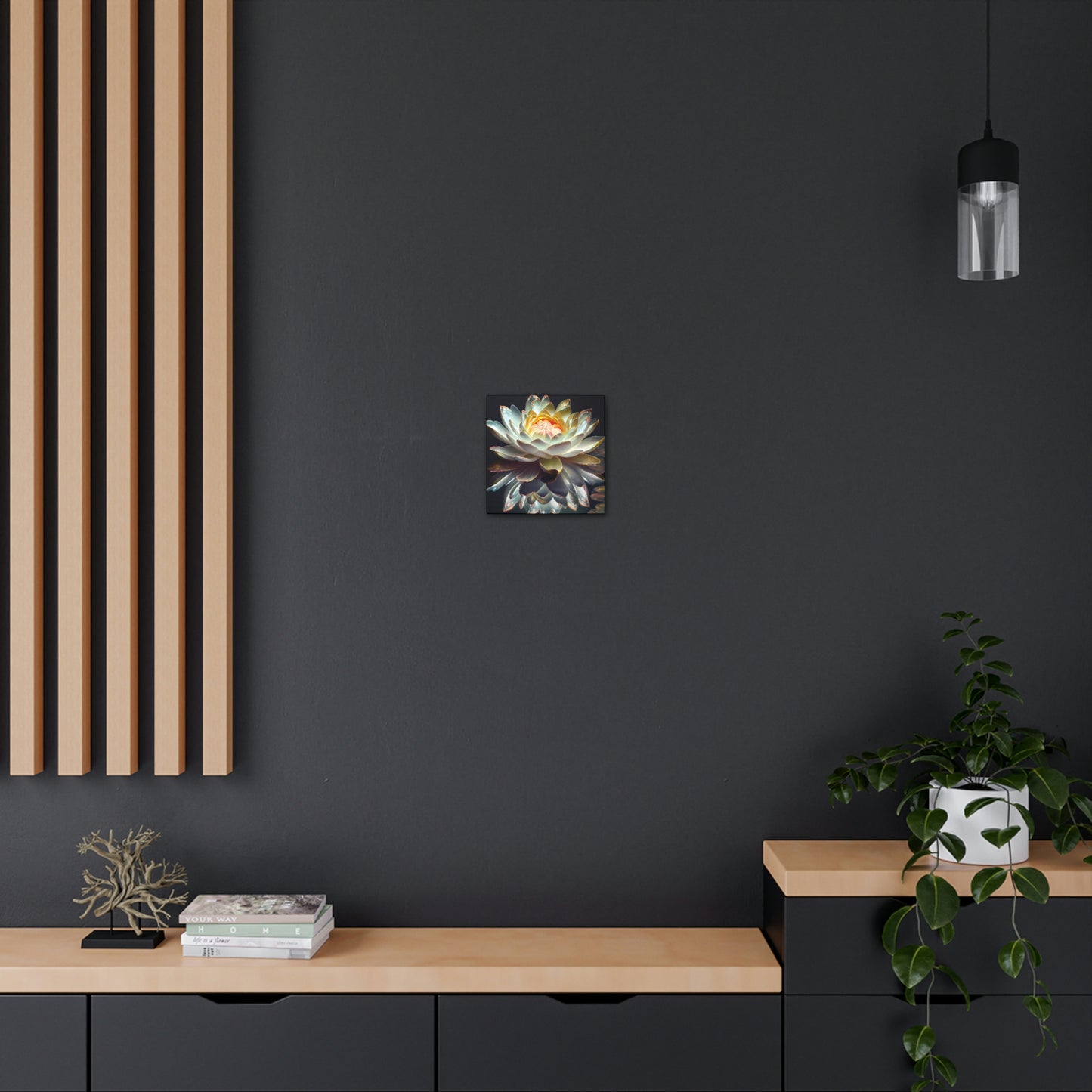 Iridescent White Lotus Floating on Water - Fine Art Print - Canvas Gallery Wraps